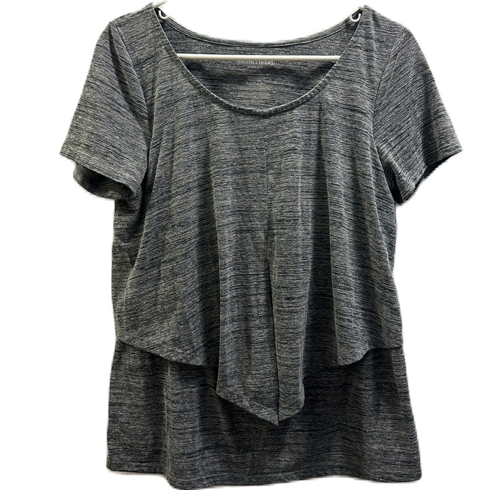 Motherhood Maternity Cotton blend Grey/White/Black Nursing Top Size Medium.